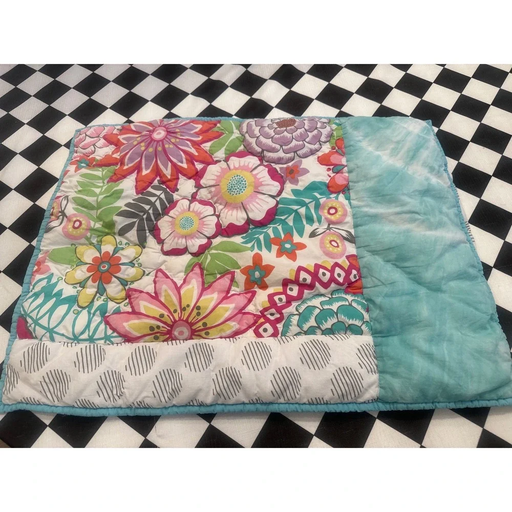 PB Teen Floral Quilted Pillow Shams Set of 2 Sunset Beach Boho Cotton Standard